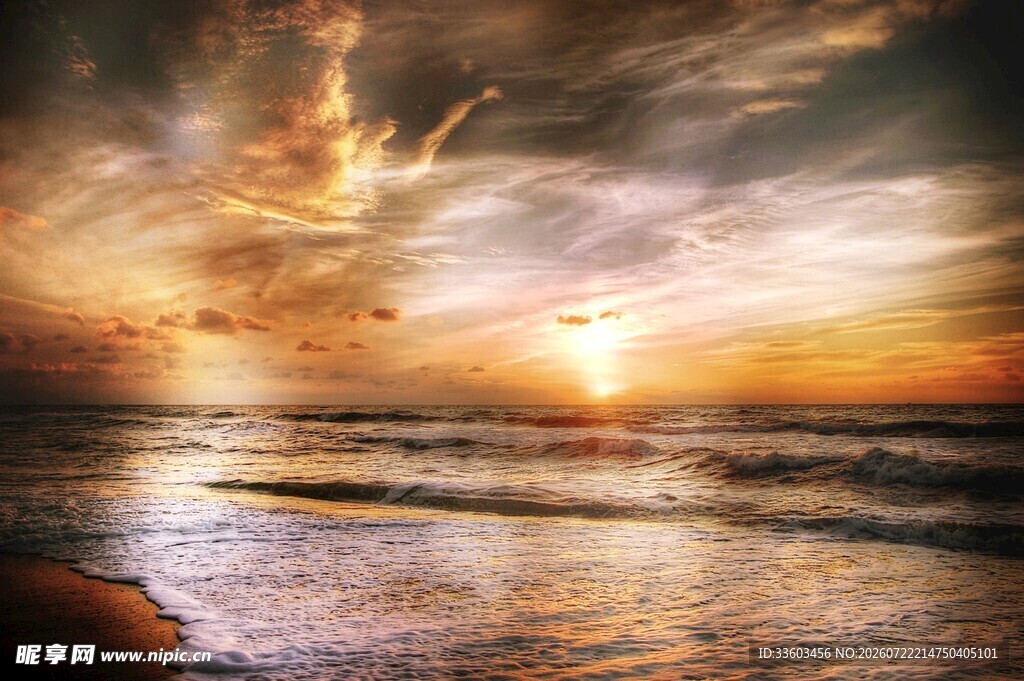 海边壮丽日落美景
