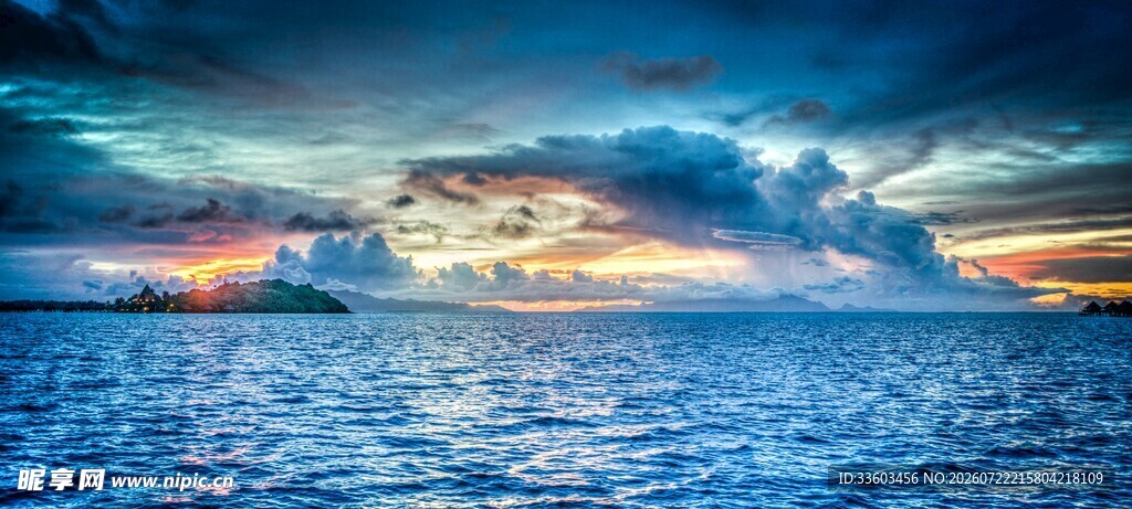 海上壮丽日出美景