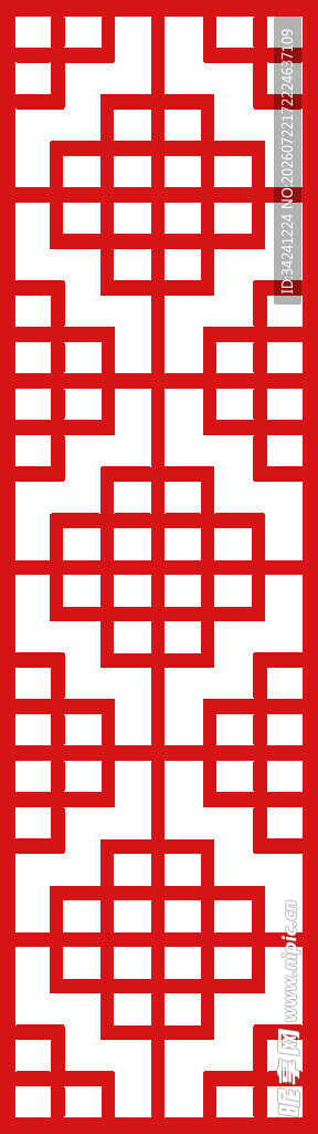 中式红白色几何图案纹理