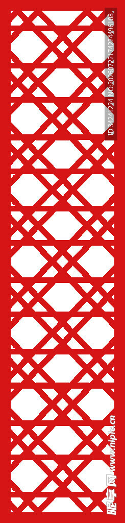红色几何镂空图案