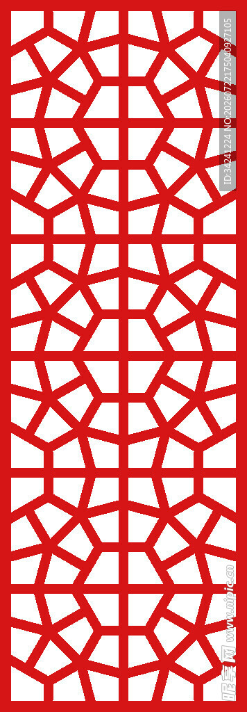 红色几何图案中式纹理