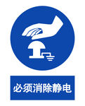 必须消除静电警示标志