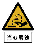 当心腐蚀警示标志
