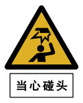 当心碰头警示标志