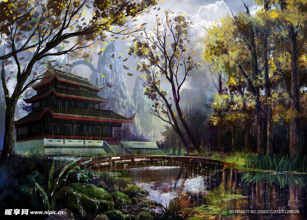 中式园林景致古雅清幽