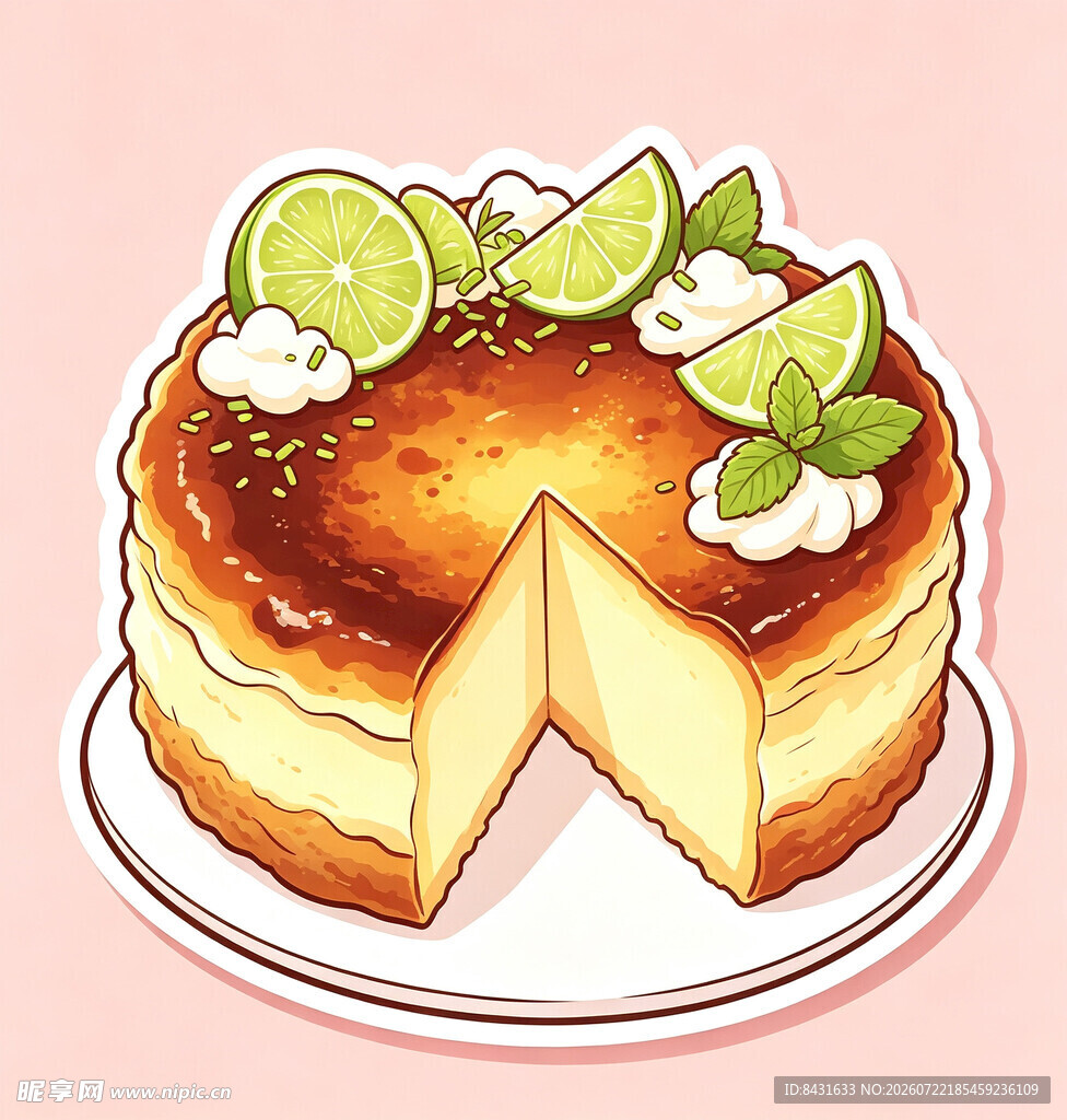 美味芝士蛋糕插画
