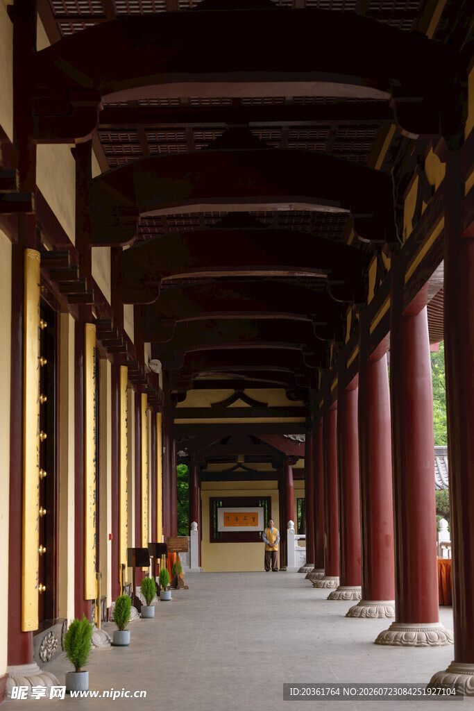 中式长廊古建筑景观