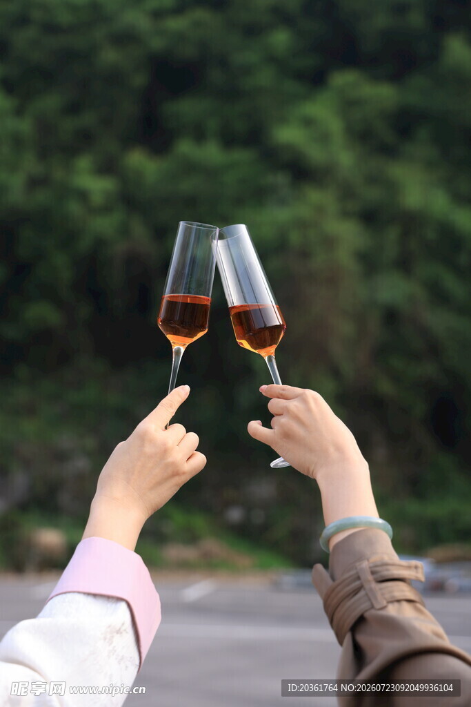 举杯共饮美酒