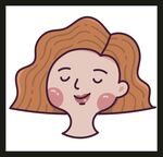 微笑闭眼的卡通女性头像
