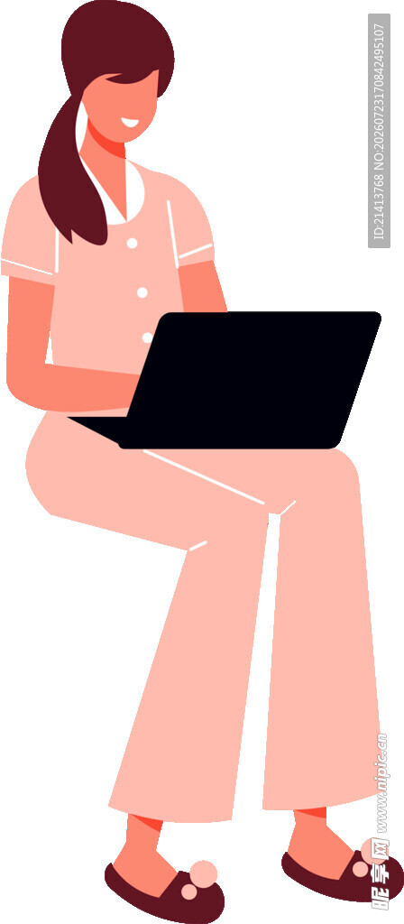 女子惬意使用笔记本电脑