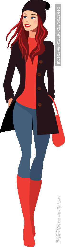 时尚女士秋冬穿搭展示