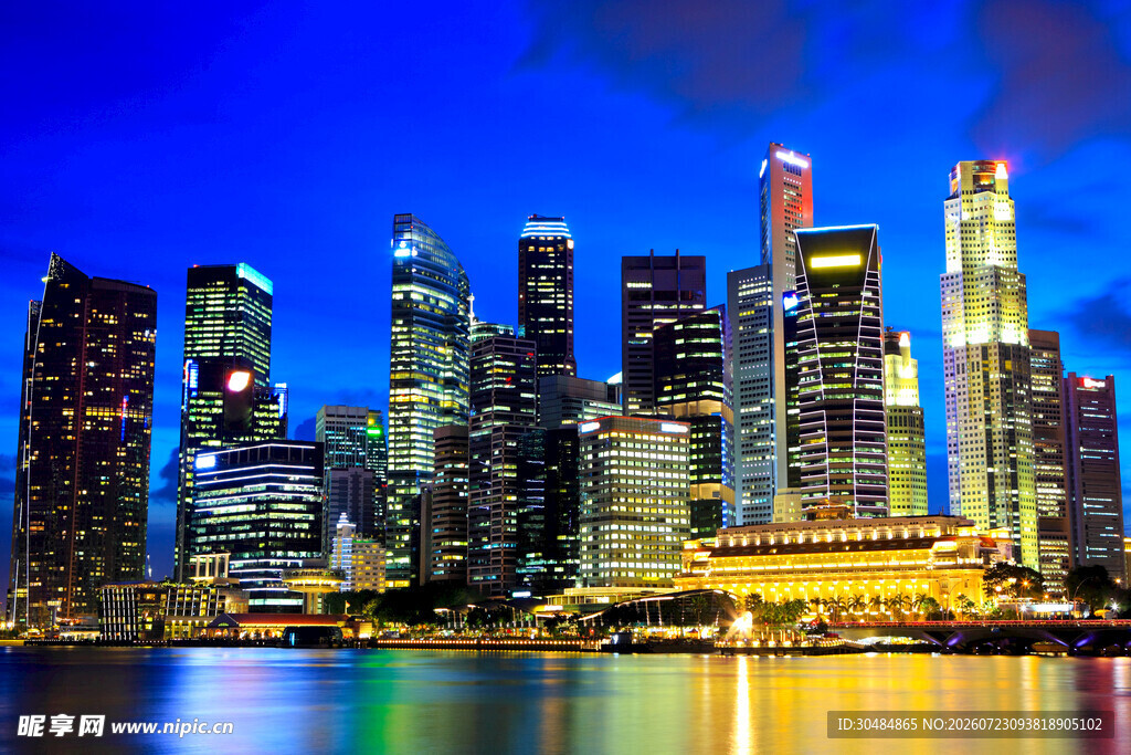 新加坡璀璨城市夜景