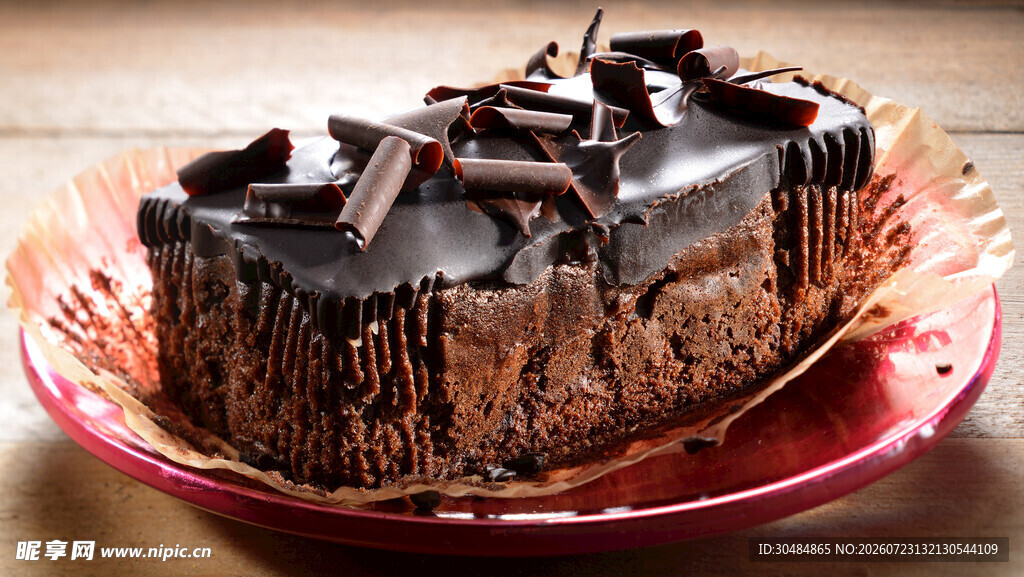 美味巧克力蛋糕特写
