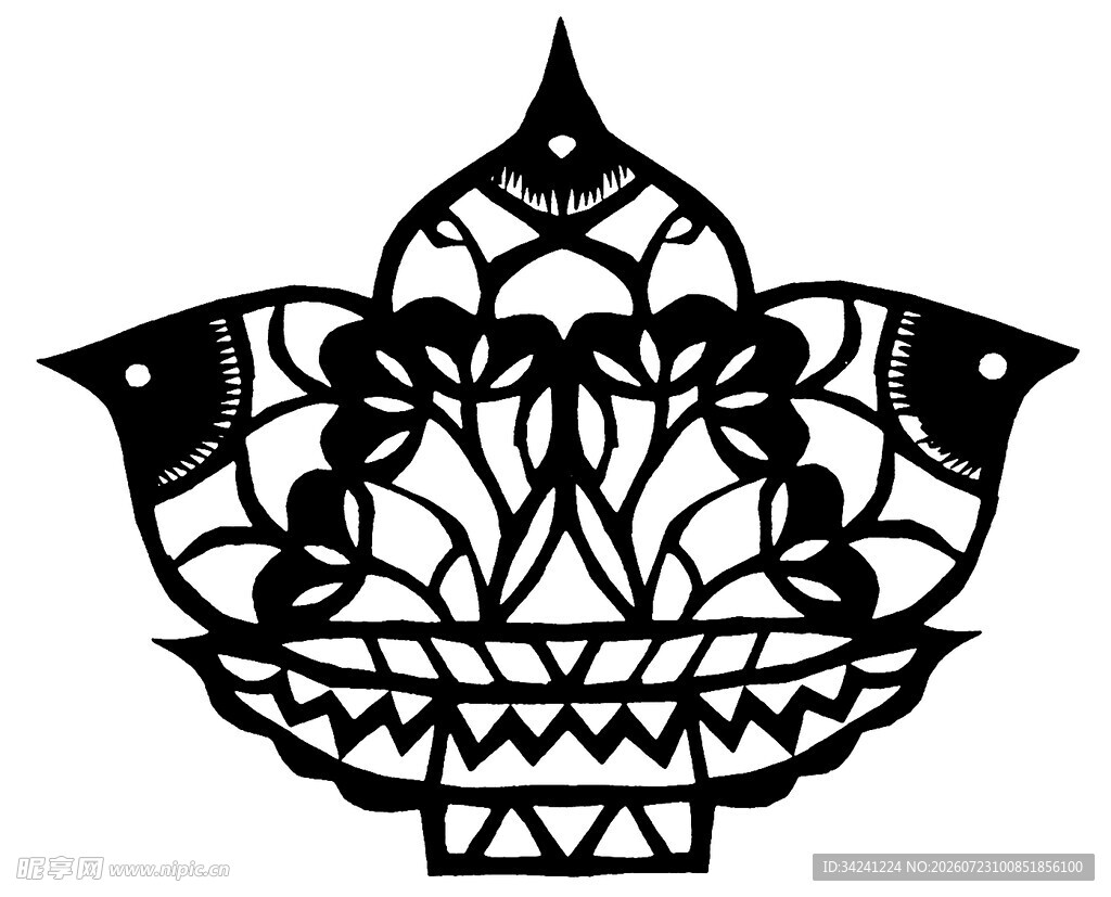 精美莲花图案装饰纹样
