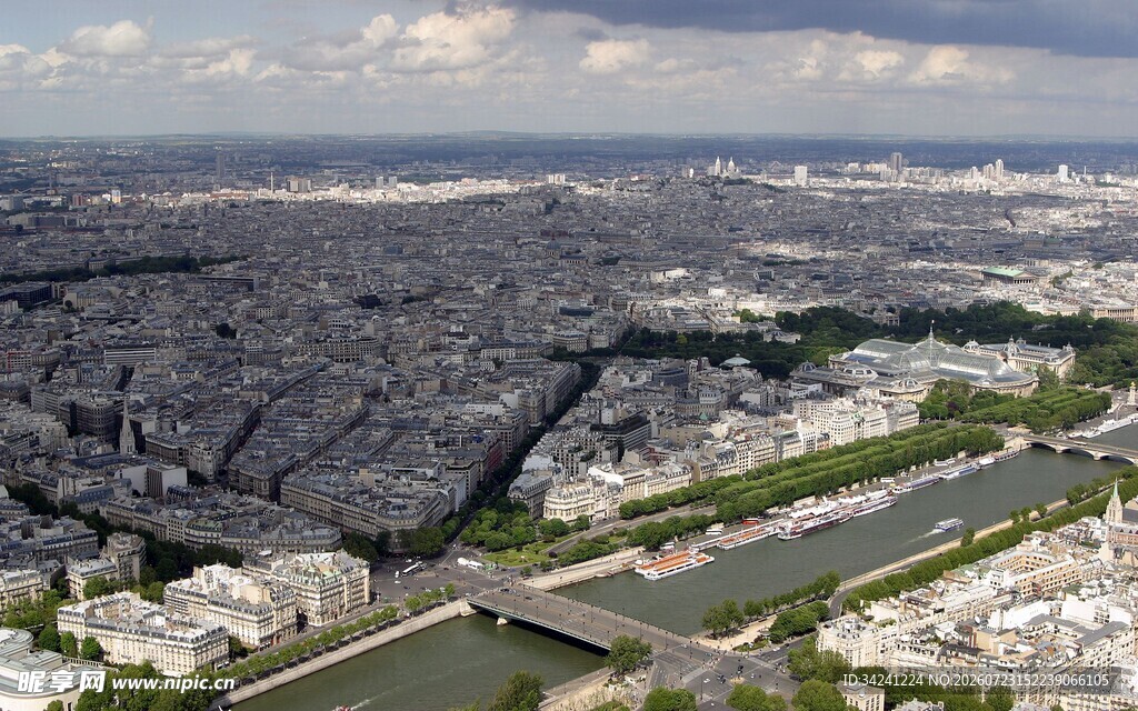 城市建筑鸟瞰景观图