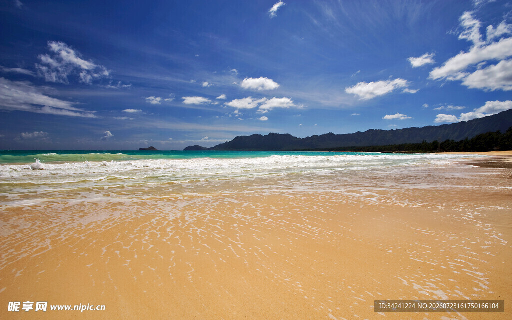 美丽沙滩海景风光