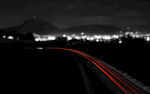 夜晚公路车灯轨迹美景