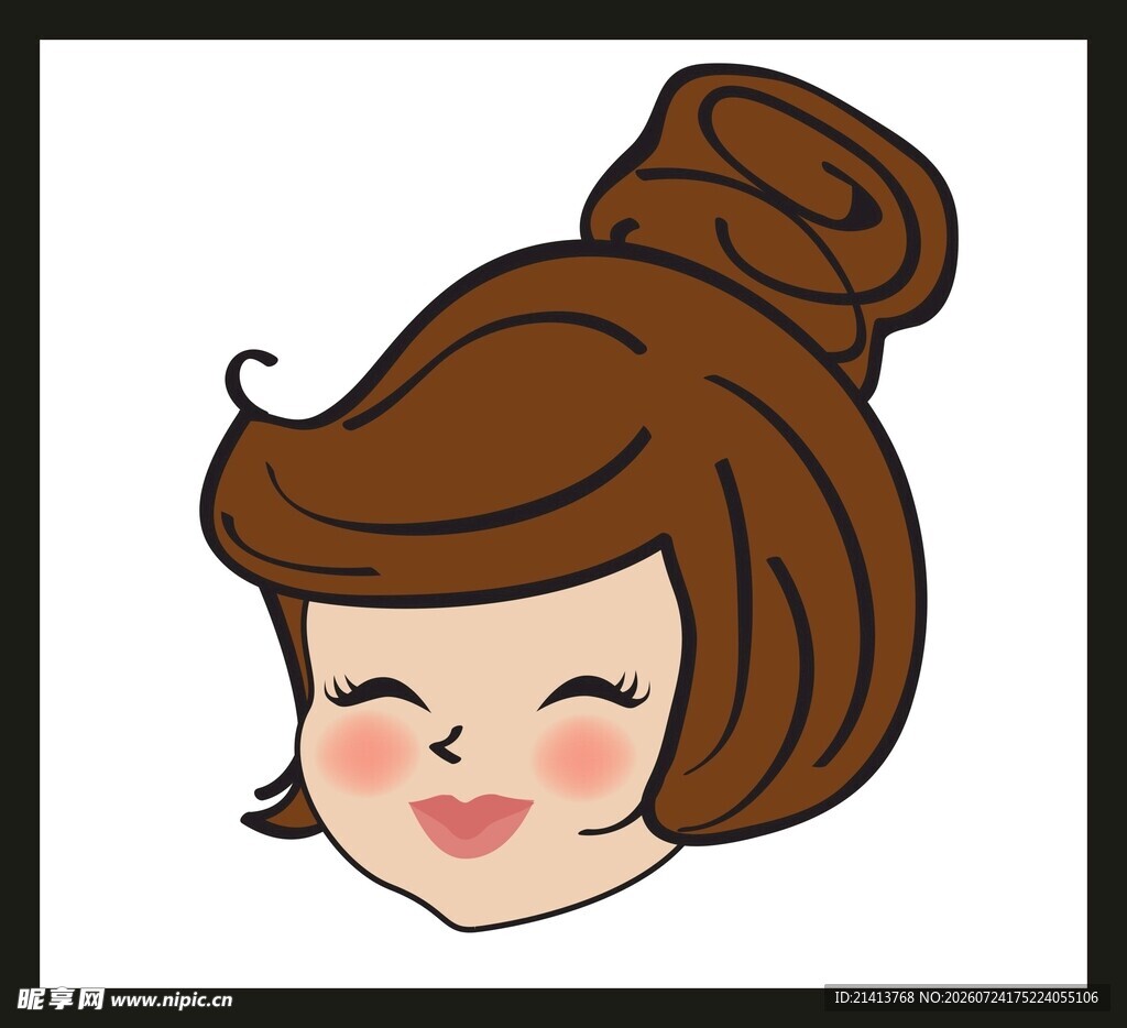 可爱卷发女孩头像