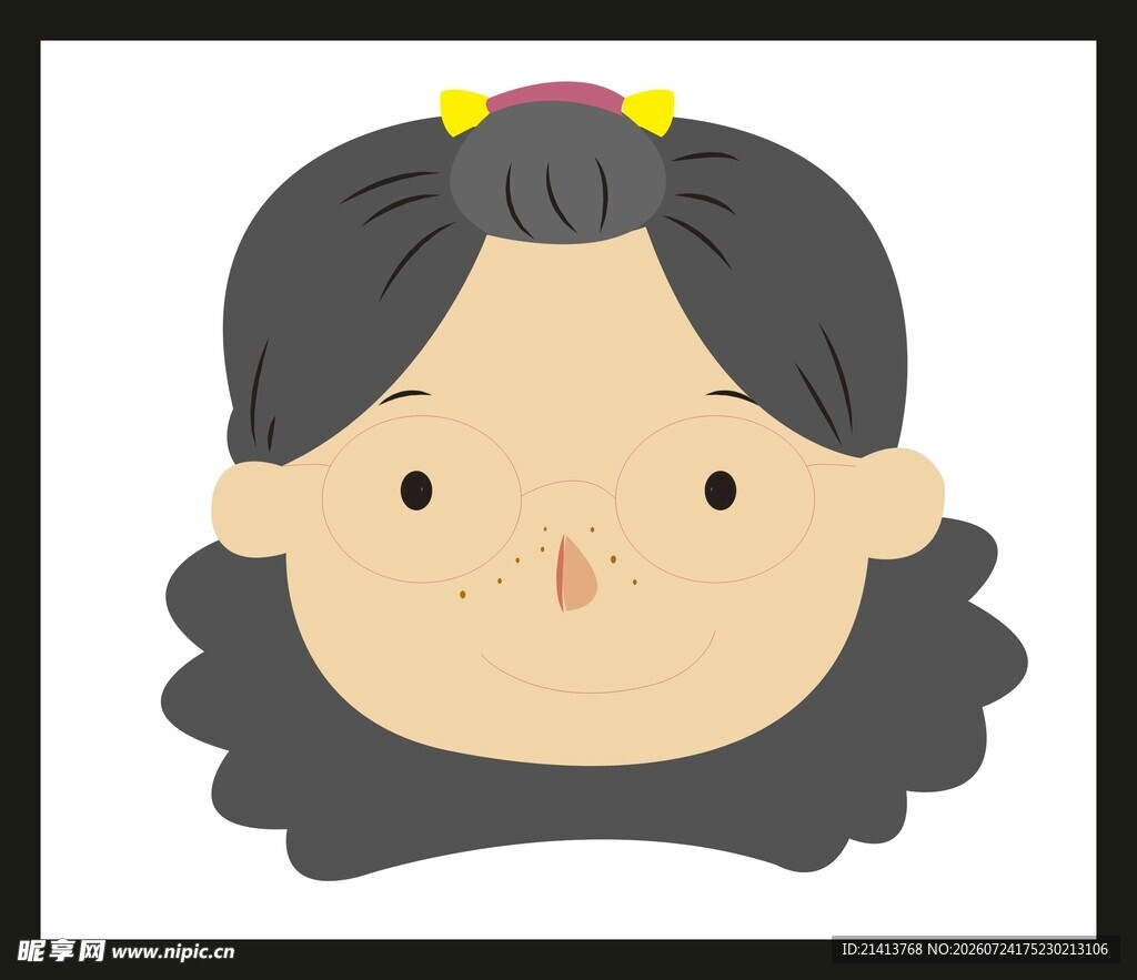 卡通风格女孩头像