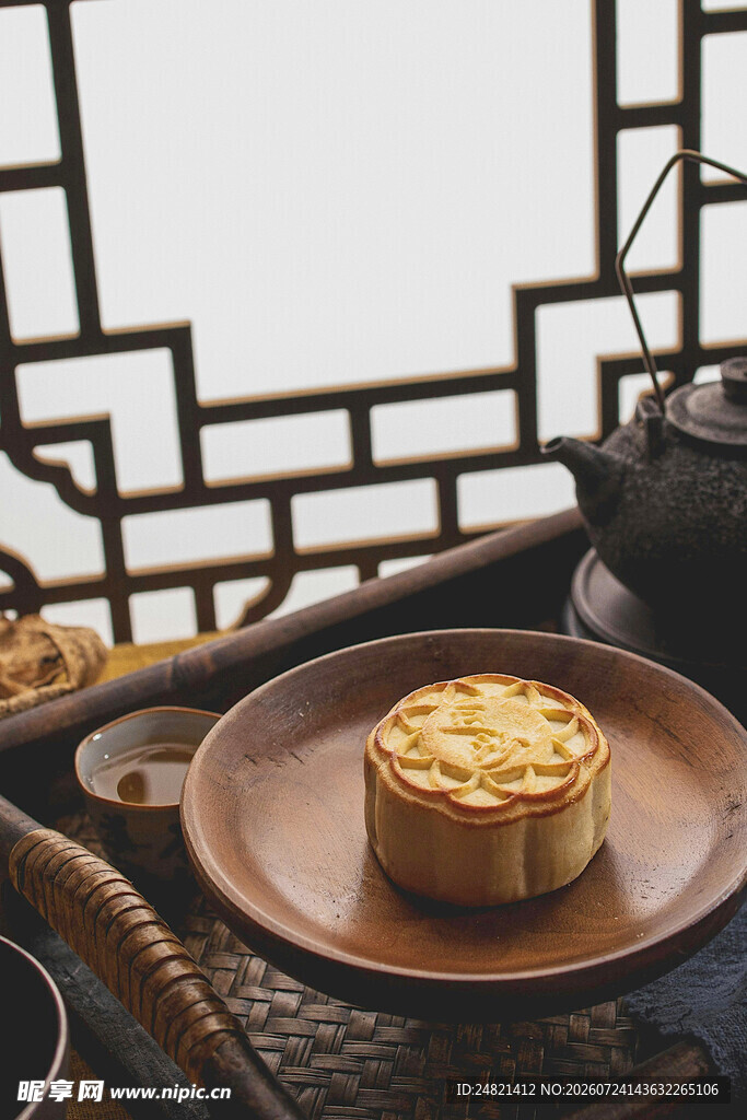 中式茶点月饼精致摆盘