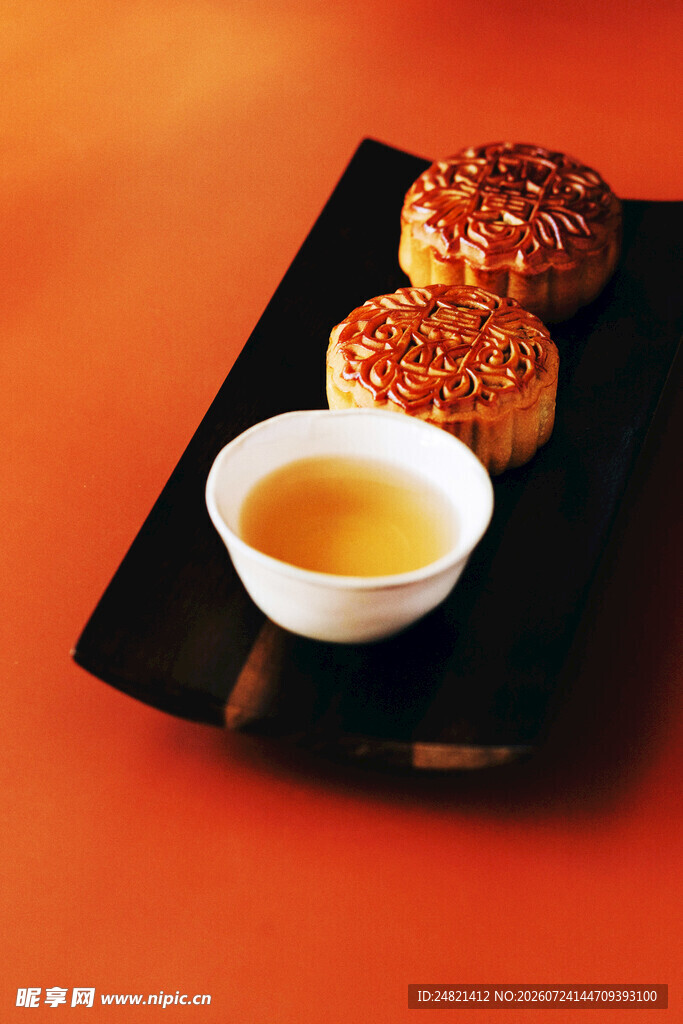 中式月饼配茶