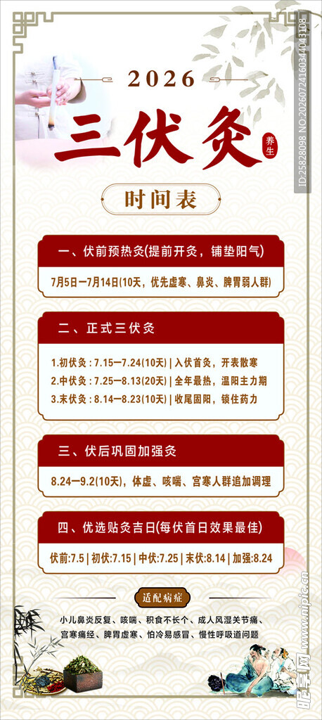 三伏灸展架画面