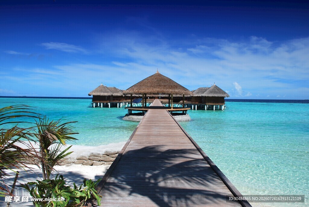 马尔代夫水上度假屋美景