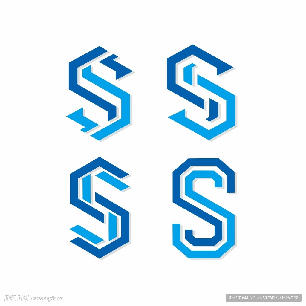 S字母标志模板