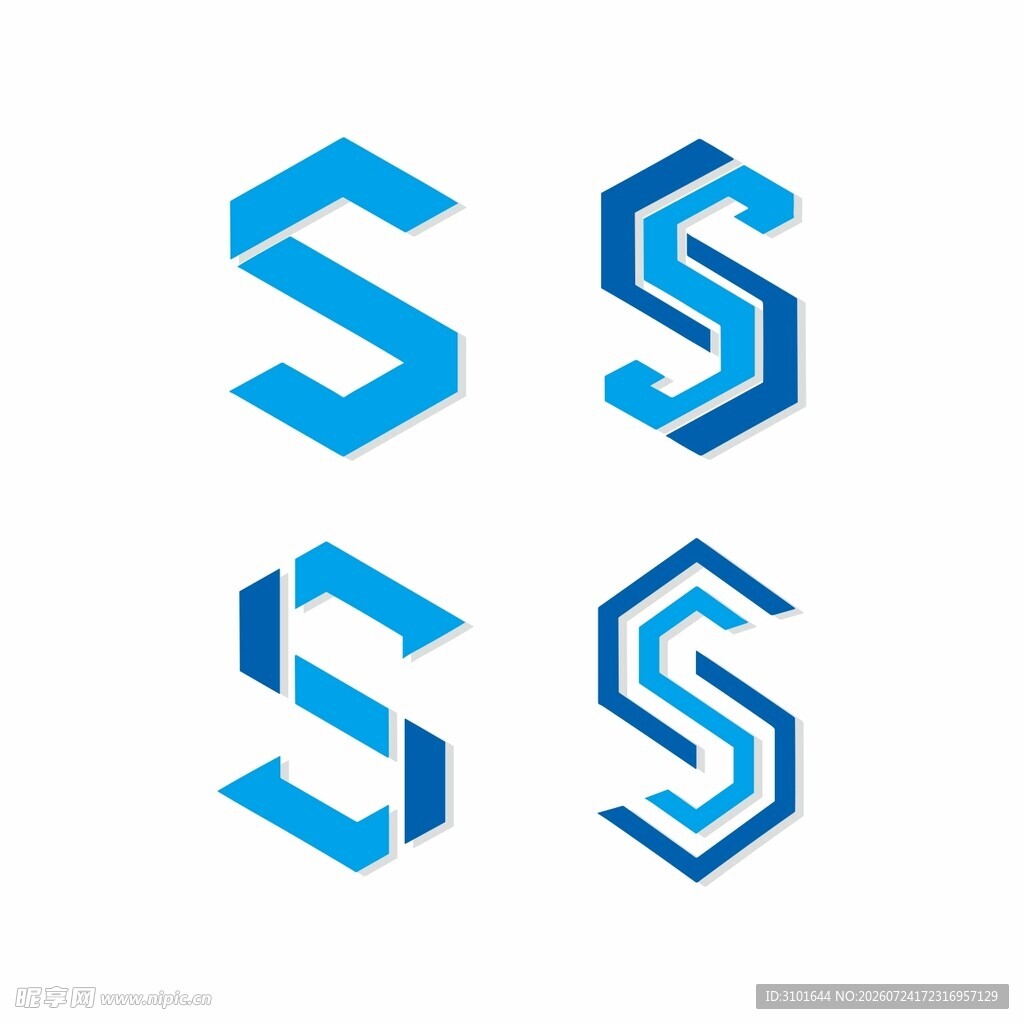 S字母标志模板
