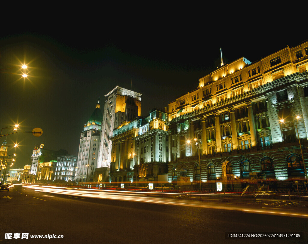 上海外滩夜景璀璨灯火