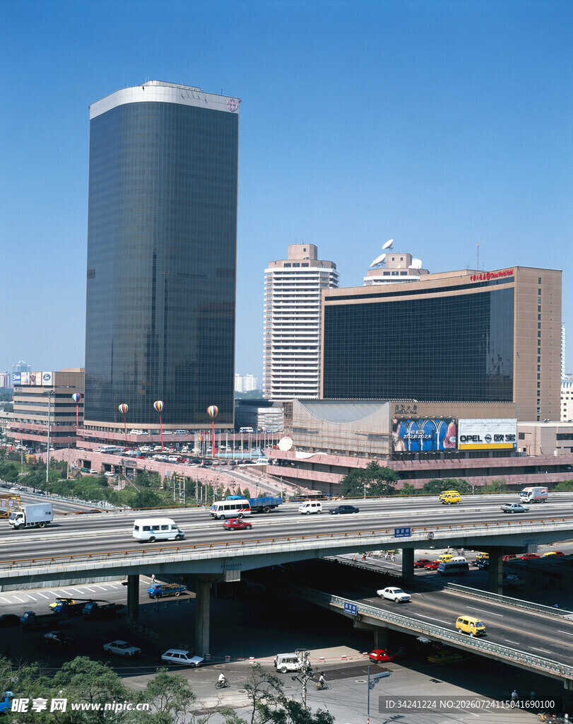 城市高架桥与高楼景观