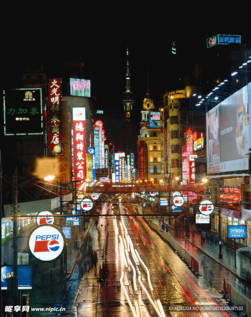 繁华都市夜景车流画面