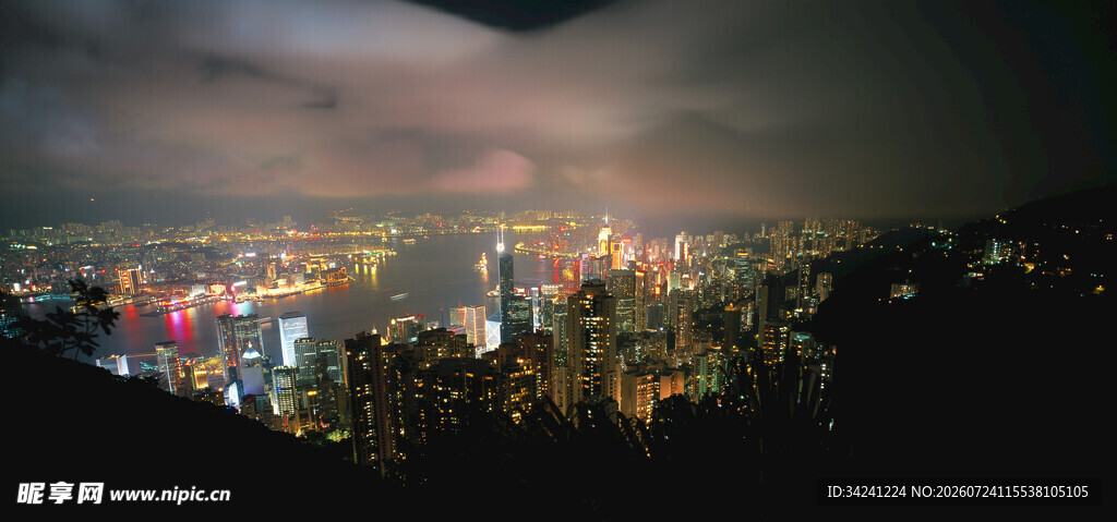 城市夜景俯瞰图