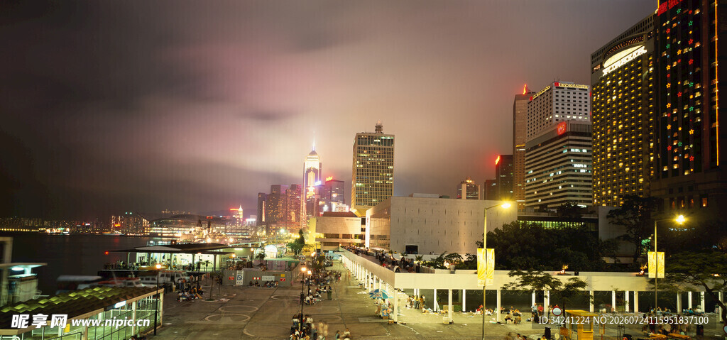 城市璀璨夜景俯瞰图