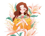 花丛中的美丽女子