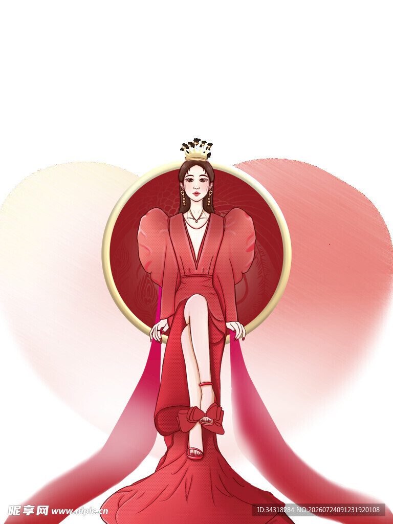 古风红衣男子优雅形象