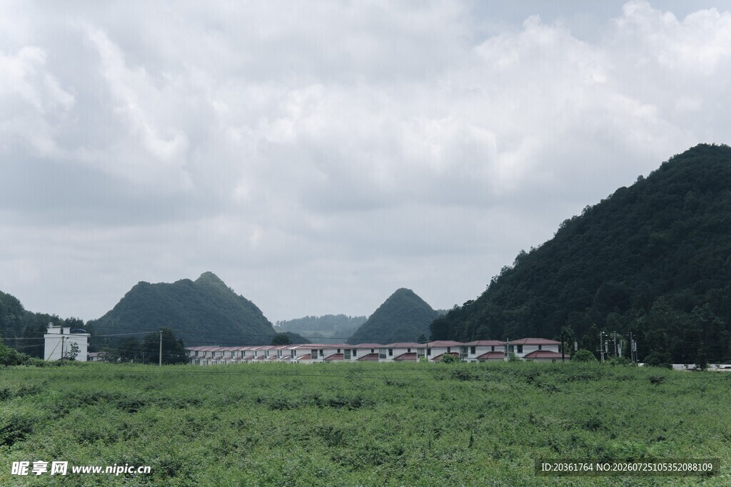 绿野青山间的田园风光