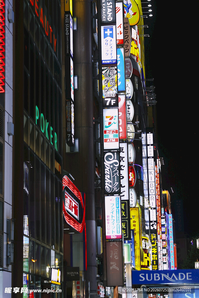 繁华都市夜景街道灯光