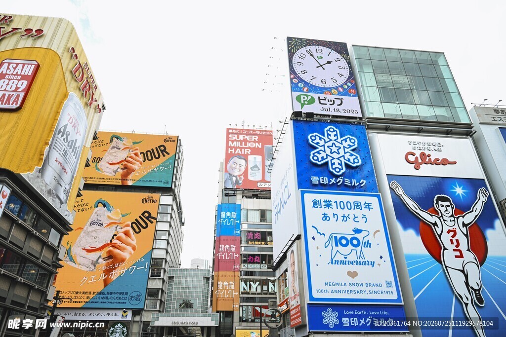 城市街头多彩广告牌