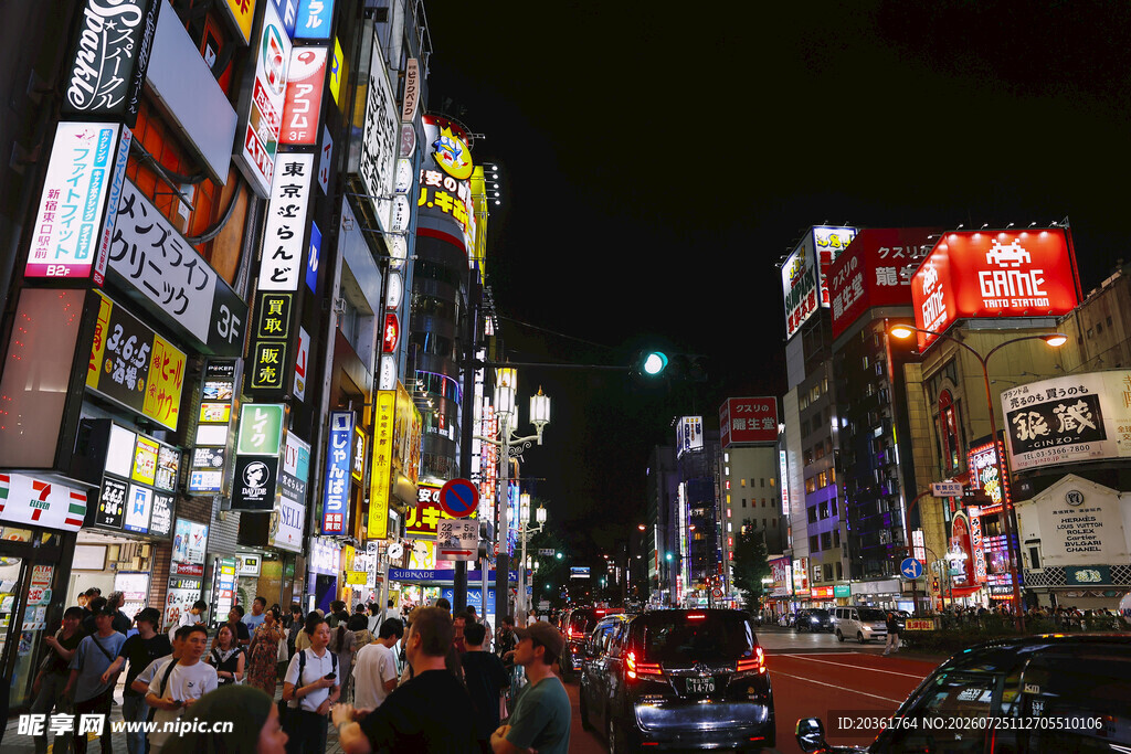 东京繁华街头夜景