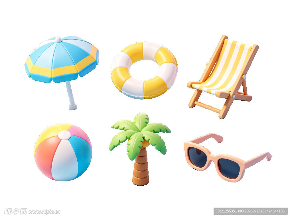 夏日海滩度假用品集合