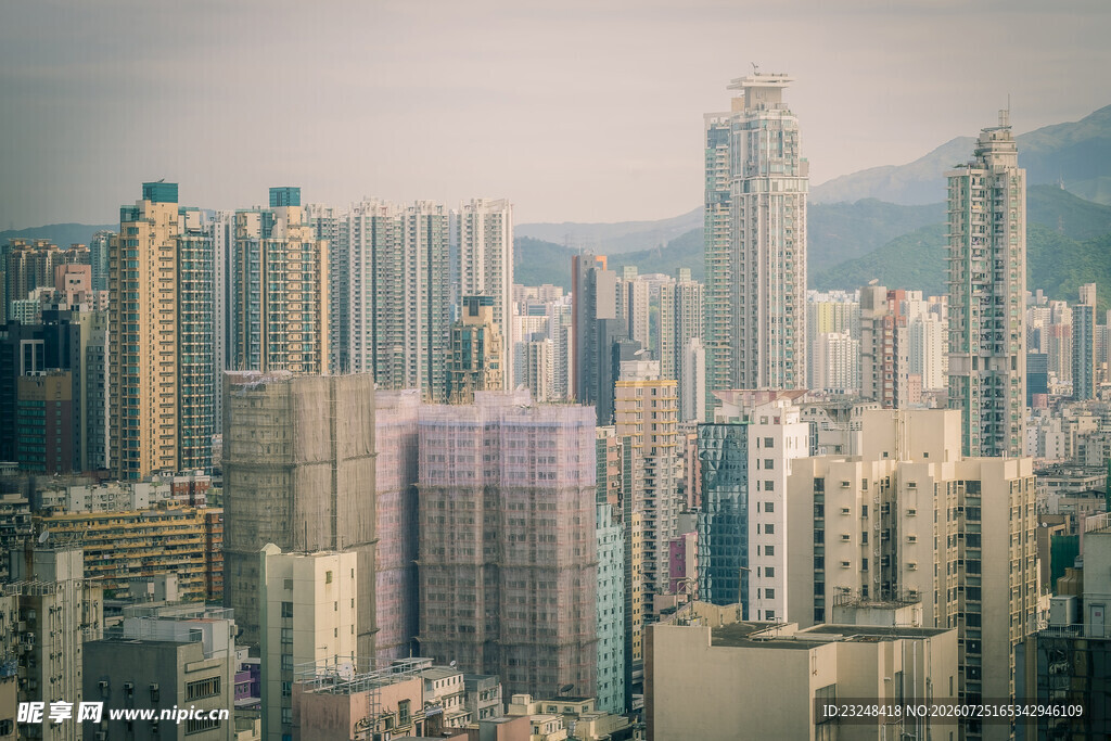 繁华都市高楼林立景观