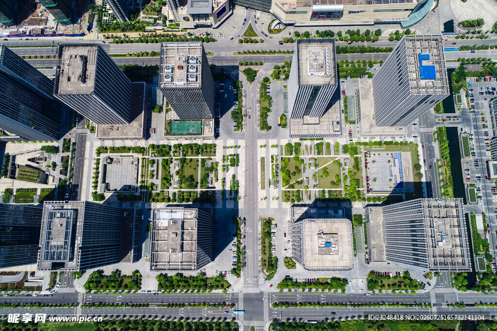 城市建筑景观高空俯瞰图