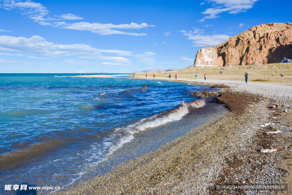 海边岩石风景宁静美好