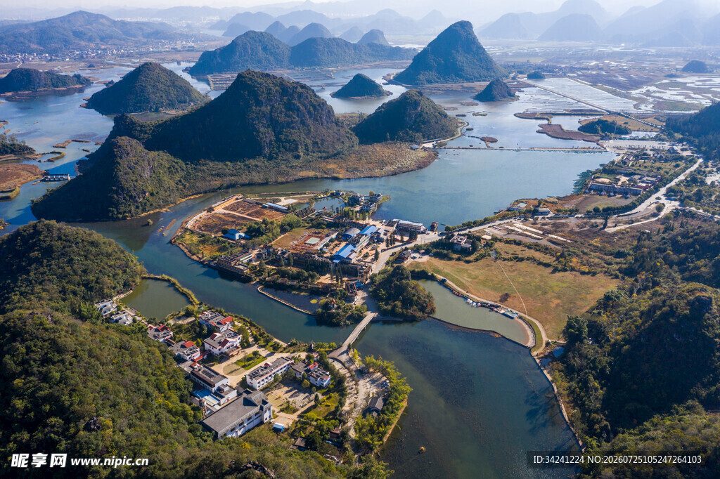 桂林山水风光俯瞰美景