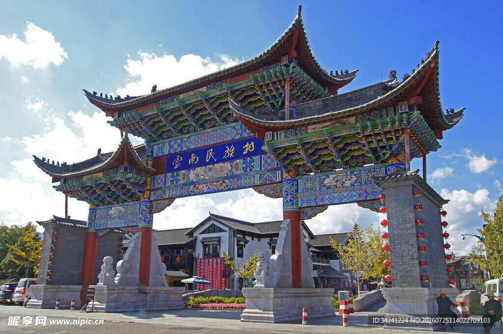 中式传统牌坊建筑景观