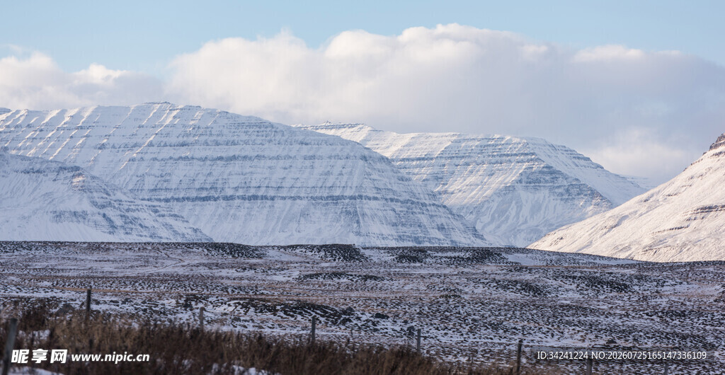 雪山旷野冬日美景