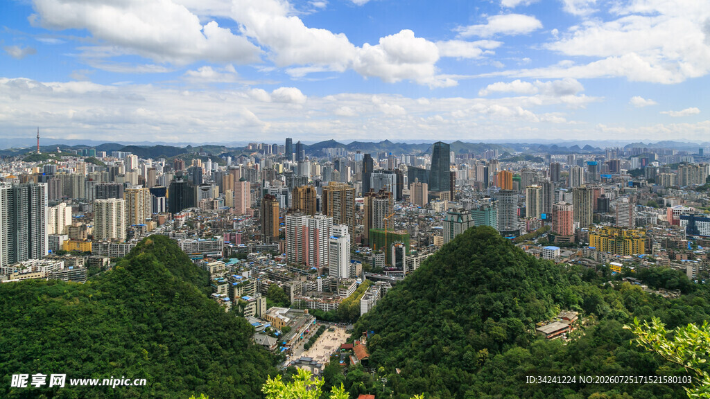 山城城市景观俯瞰图