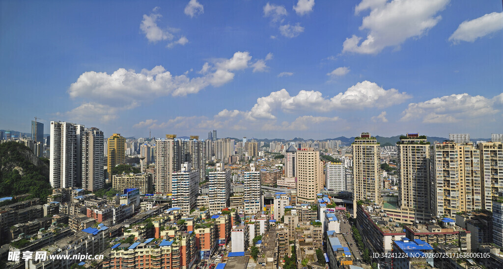 城市天际线高楼林立景观