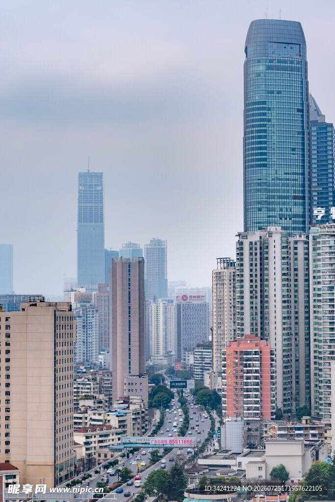 都市繁华天际线景观